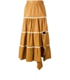 LOEWE Yellow Orange Cut-Out Ruffled Skirt,345186210584675776