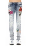 CULT OF INDIVIDUALITY PUNK BELTED DISTRESSED SUPER SKINNY JEANS