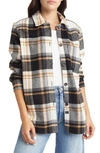 Rails Tripp Plaid Button Down Shirt Jacket In Ivory Black Camel