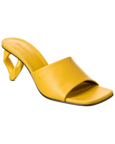 Jw Anderson Chain Leather Sandal In Yellow