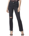 Paige Denim Cindy Undone Hem Jean In Black