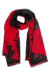 SAACHI FLORAL PATTERN REVERSIBLE SCARF