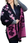 Saachi Floral Pattern Reversible Scarf In Navy Combo
