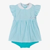 EVERYTHING MUST CHANGE BABY GIRLS BLUE & WHITE COTTON DRESS