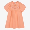 CHLOÉ TEEN GIRLS CORAL ORANGE FLORAL DRESS