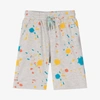 IDO JUNIOR IDO JUNIOR BOYS GREY COTTON PAINT SPLAT SHORTS