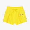 MSGM MSGM GIRLS YELLOW LOGO SHORTS