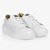 VERSACE WHITE LEATHER LOGO TRAINERS