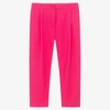 Kenzo Girls Fuschia Pink Cotton Poplin Trousers In Pink