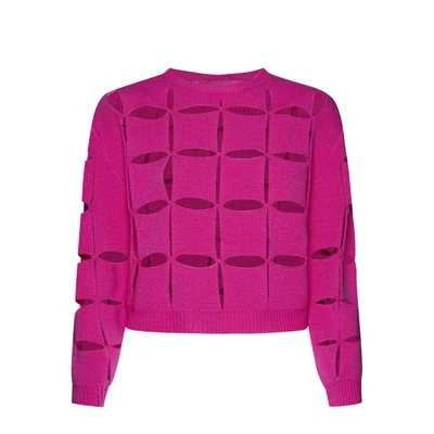 Valentino Pink Cut-out Virgin Wool Sweater