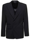 DOLCE & GABBANA 'NEW SICILIA' BLACK SINGLE-BREASTED JACKET WITH CONCELAED FASTENING IN STRETCH WOOL MAN