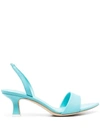 3JUIN 'ORCHID' LIGHT BLUE POINTED SANDALS IN LEATHER WOMAN