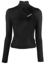 Alyx Gathered Clip-design Top In Black