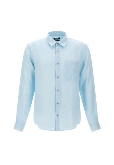Apc Cassel Chemise Shirt In Iab - Pale Blue