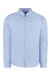 Apc Cotton Button-down Shirt In Blue