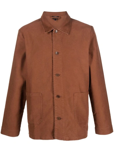 Apc Brown Kerlouan Jacket In Cad Hazelnut