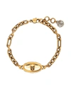 Alexander Mcqueen Cuban Link Chain Bracelet With Skull Detail In Golden