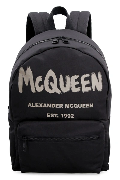 Alexander Mcqueen Metropolitan Logo Detail Backpack In Black