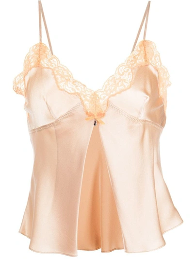 Alexander Wang Butterfly Cami Top In Silk Charmeuse In Peach Sorbet