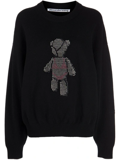 Alexander Wang Pullover With Crystal Clothing In Black