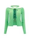 Andersson Bell Ribbed Mona Top In Green