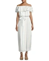 JOIE ALMANTE STRIPED COTTON MAXI DRESS, WHITE,PROD199290004