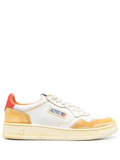 Autry Sup Vint Low Man Yellow/leat Shoes In Yl02 Wht/orange