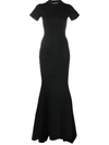 Balenciaga Embroidered Stretch-cotton Jersey Maxi Dress In Black