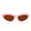 Balenciaga Logo Twisted Acetate Cat-eye Sunglasses In Pink