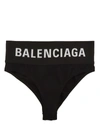 Balenciaga Jacquard-trimmed Stretch-jersey Briefs In Black