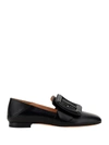 Bally Janelle Buckled Leather Loafers In Black