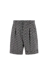Balmain Monogram-jacquard Wool Bermuda Shorts In Black