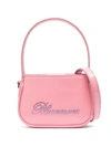 Blumarine Patent Leather Logo Handbag In Pink