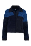 Bottega Veneta Polo Neck Wool Crop Pullover In Blue