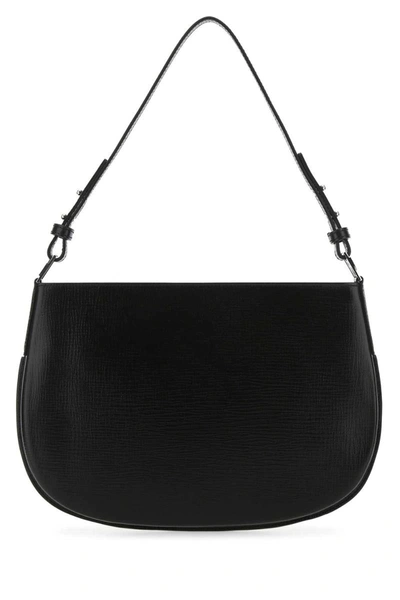 By Far Issa Logo Plaque Shoulder Bag In Black