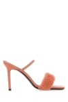 By Far Pink Ada 100 Shearling Sandals In Pink