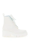Chiara Ferragni Logo-embossed Lace-up Boots In White
