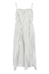 Chloé Ruffled Ramie Midi Dress In White