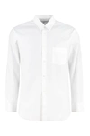Comme Des Garçons Long Sleeve Cotton Shirt In White