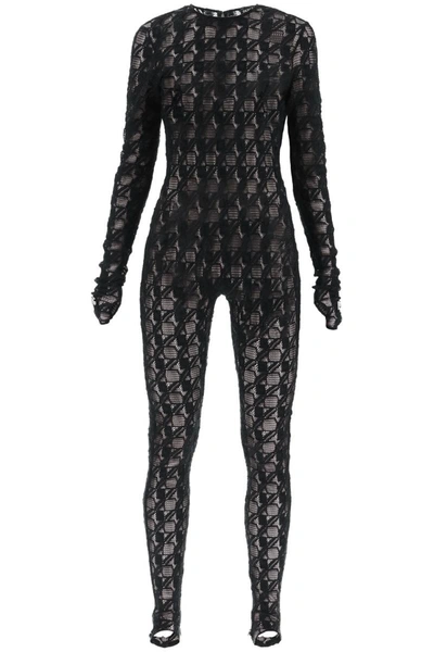 Dolce & Gabbana Jacquard Stretch Lace Jumpsuit In Black