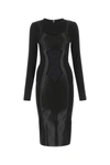 Dolce & Gabbana Lace Insert Viscose Blend Dress In Black