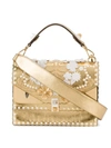 FENDI GOLD FLORAL BUG KAN I SHOULDER BAG,8BT2839HC12060321