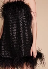 Gilda & Pearl Seraphina Sequin And Feather Babydoll In  Black