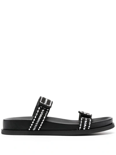 Emporio Armani Flat Sandals In Black