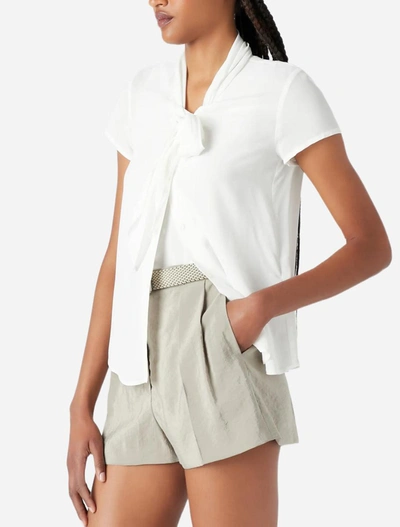 Emporio Armani Loose-fitting Shirt In Bianco Caldo