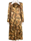 Erl Womens Printed Satin Dress Woven Clothing In Brown