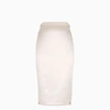 FENDI FENDI BEIGE SATIN AND WOOL GABARDINE SKIRT