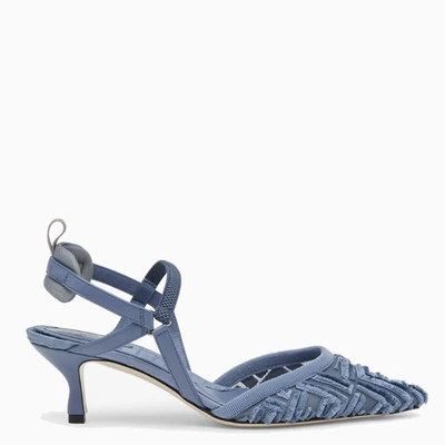 Fendi Colibri Lite Mesh Slingback Pump In Blue