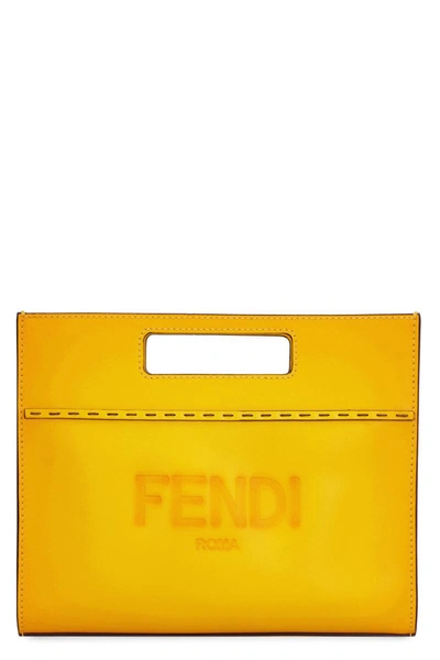 Fendi Yellow Leather Handbag Yellow  Uomo Tu