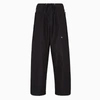 Fendi Cotton Drawstring Waist Wide-leg Trousers In Black